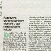 Razgovor s gradonačelnikom Mostara u vezi s uzurpacijom vakufa