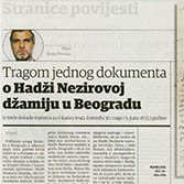 Tragom jednog dokumenta o Hadži Nazirovoj džamiju u Beogradu